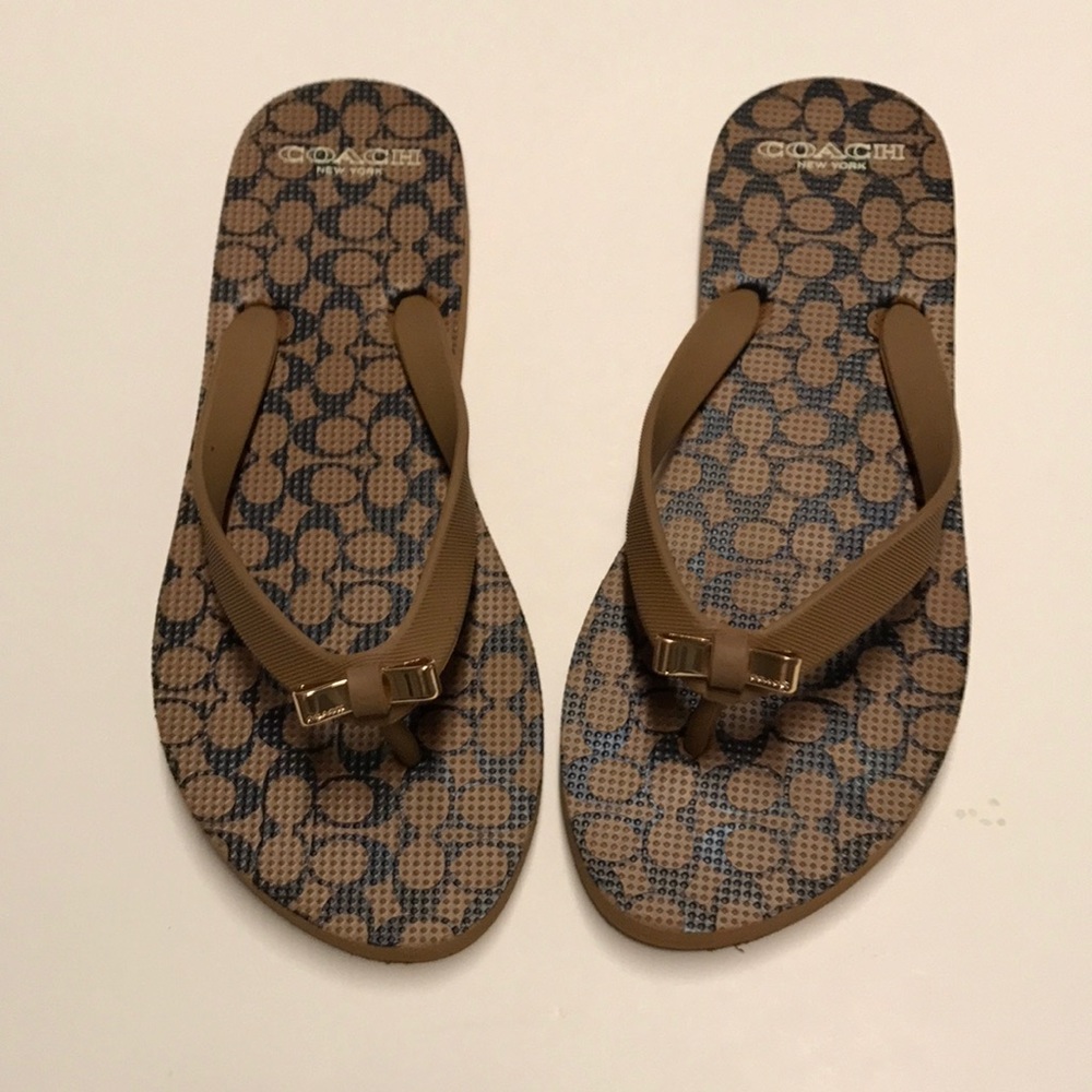 New Size 6 COACH Flip Flops